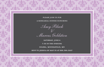 Formal Pink Damask Border Elegant Party Invitations