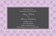 Unique Lavender Damask Border Stylish Party Invitation