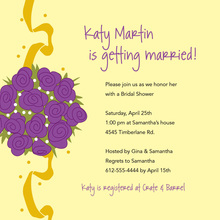 Catch Purple Bridal Bouquet Yellow Wedding Invitations