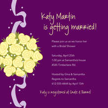 Catch Yellow Bridal Bouquet Purple Wedding Invitations