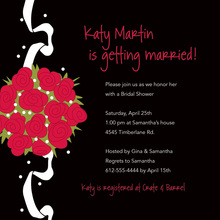Catch Red Bridal Bouquet In Black Wedding Invitations