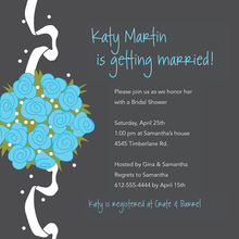 Catch Modern Blue Bridal Bouquet Wedding Invitations