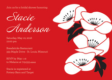 Inspired Vintage White Floral Bright Red Invitations