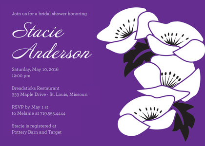 Pure Purple Flowers RSVP Cards