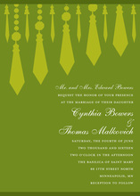 Modern Chandelier Formal Green Rehearsal Invitation