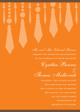 Retro Chandelier Orange Invitation