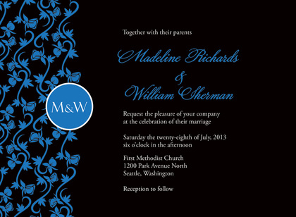 Rich Blue RSVP Cards