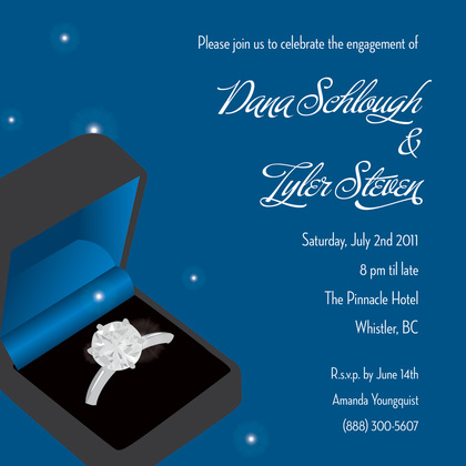 Ring Black Wedding Engagement Invitations