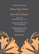 Orange Honeysuckle Charcoal Wedding Shower Invites