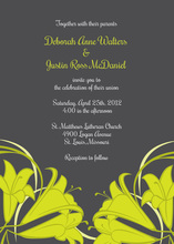 Green Honeysuckle Charcoal Wedding Shower Invites