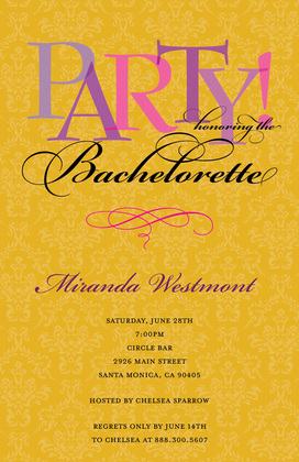 Script in Deep Violet Party Invitations