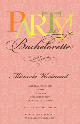 Bachelorette Party Bright Red Invitations