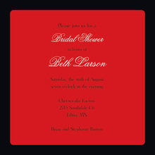 Holiday Red Damask Border Modern Party Invitations