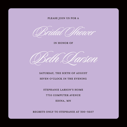 Classic Purple Elegant Black Border Square Invitations