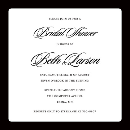 Business White Black Border RSVP Cards