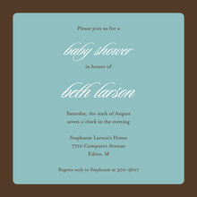 Formal Brown Border Teal Invitation