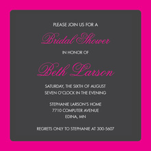 Pink Border Charcoal Invitation