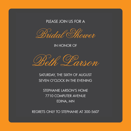 Yellow Border Charcoal Invitation