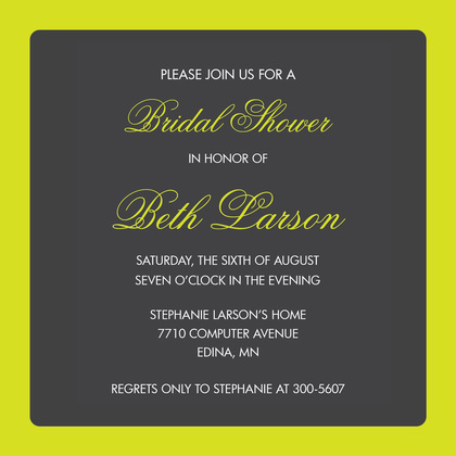 Yellow Border Charcoal Invitation