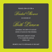 Lime Border Charcoal Invitations