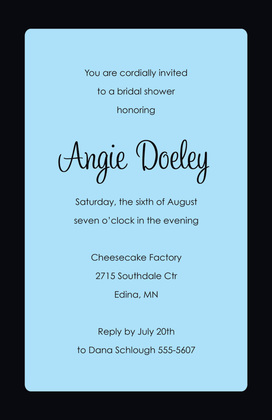 Blue Panel Black Border Business Invitations