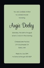 Black Border Sage Square Invitations