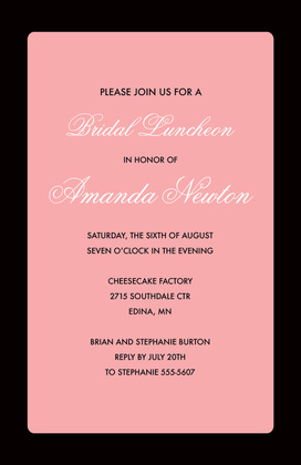 Formal Black Border Simple Lavender Invitations