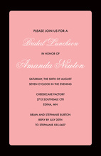 Pink Border White Invitations