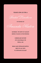 Formal Black Border Simple Pink Party Invitations