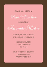 Formal Black Border Simple Pink Party Invitations