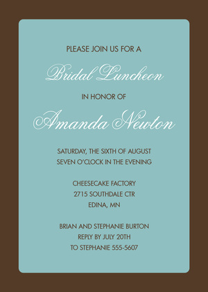 Formal Brown Border Pink Invitation