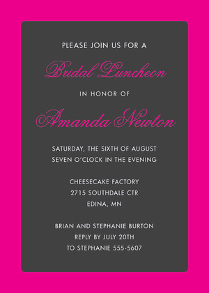 Yellow Border Charcoal Invitations