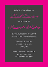 Pink Border Charcoal Invitations