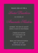 Pink Border White Invitations