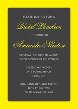 Yellow Border Charcoal Invitations