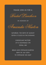 Orange Border Modern Charcoal Square Invitations