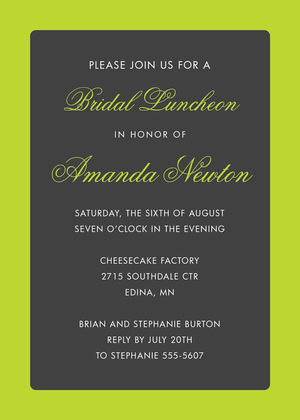 Pink Border Charcoal Invitations