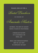 Lime Border White Invitations