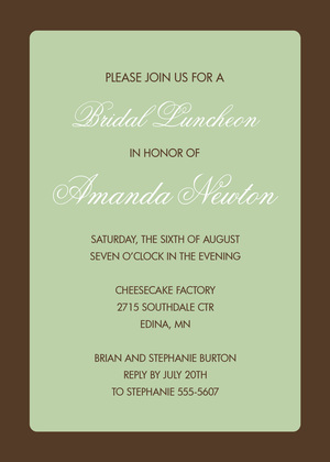 Formal Brown Border Pink Invitation