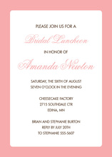 Pink Border White Invitations