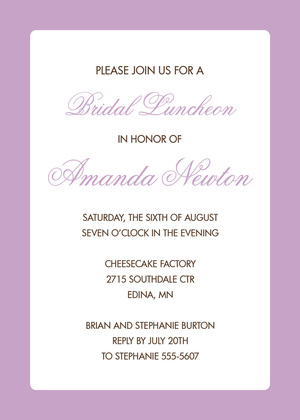 Bright Blue Border White Invitation