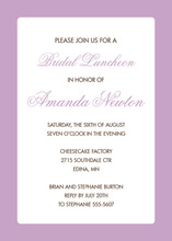 Lavender Border White Invitation