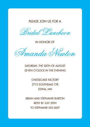 Orange Border White Invitation