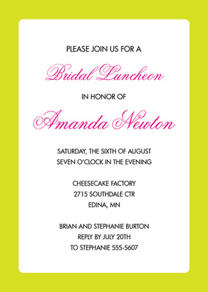Orange Border White Invitation