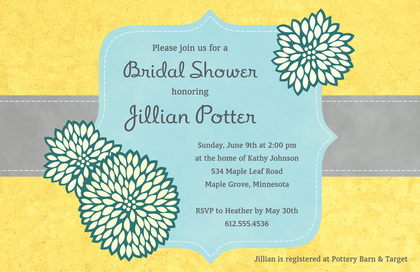 Elegant Frame Lavender Modern Wedding Shower Invites