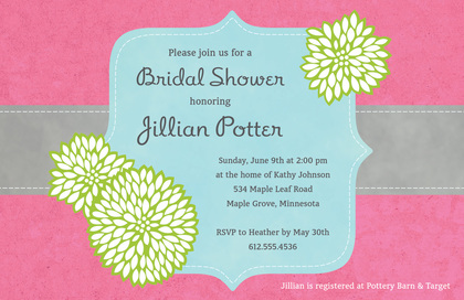 Elegant Frame Lavender Modern Wedding Shower Invites