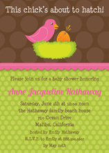 Vibrant Lovely Pink Bird Invitation