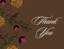 Vintage Floral Brown Thank You Cards