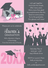 Three Square Graduation Pink Invitations