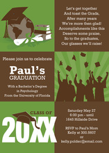 Three Square Graduation Olive Invitations